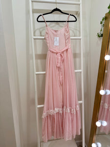 1970s Gunne Sax Pink Maxi Sun Dress