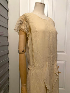 1910s Cream Silk Chiffon Party Dress