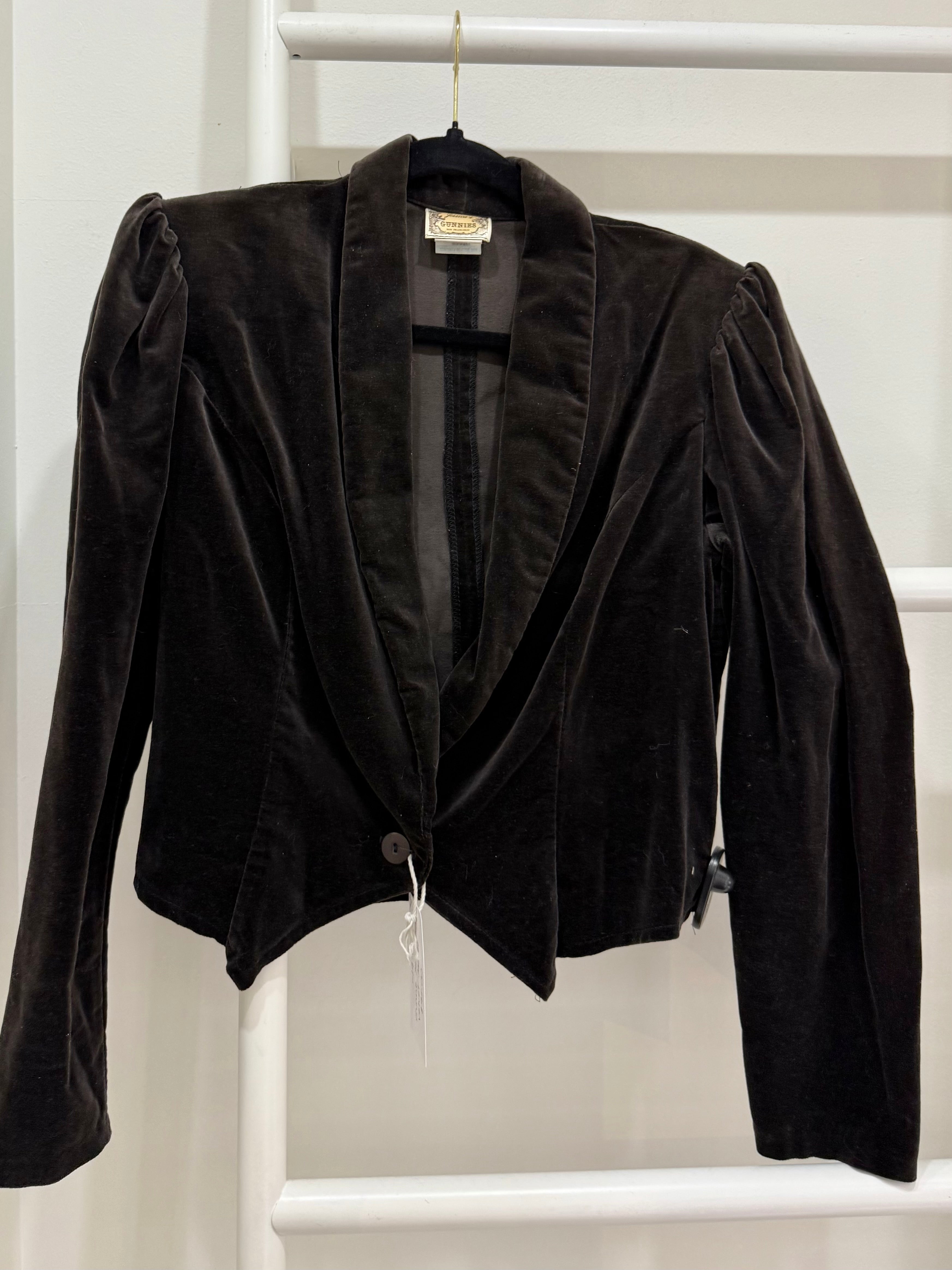 1970s Gunne Sax Black Velvet Jacket