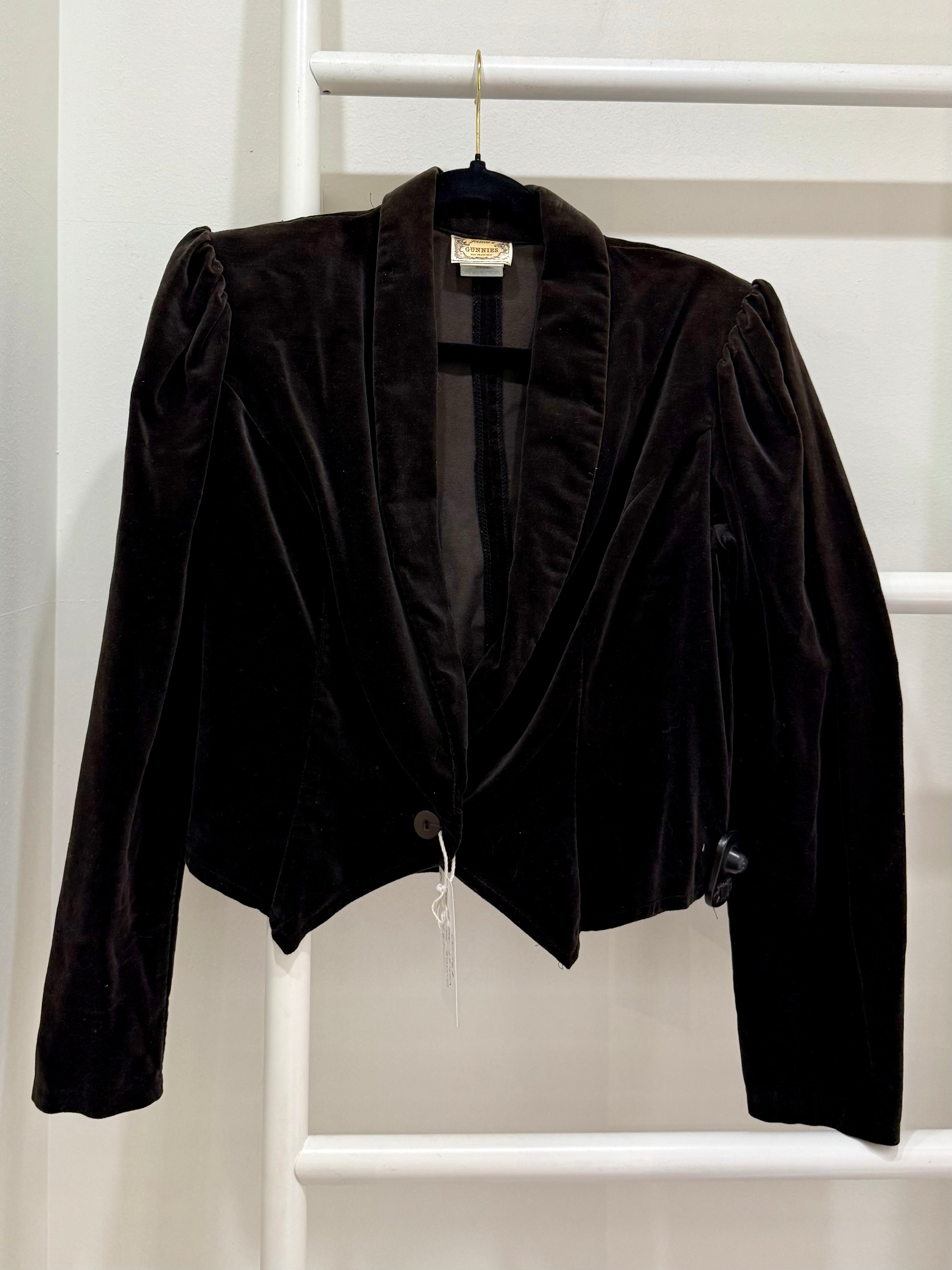 1970s Gunne Sax Black Velvet Jacket