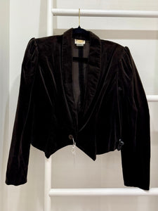 1970s Gunne Sax Black Velvet Jacket