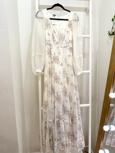 1970s Gunne Sax Pastel Floral Maxi Dress