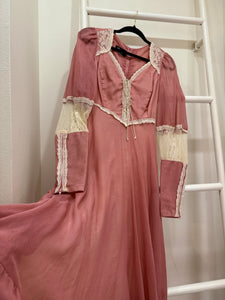 1960s Gunne Sax Black Label Pink Princess Dress
