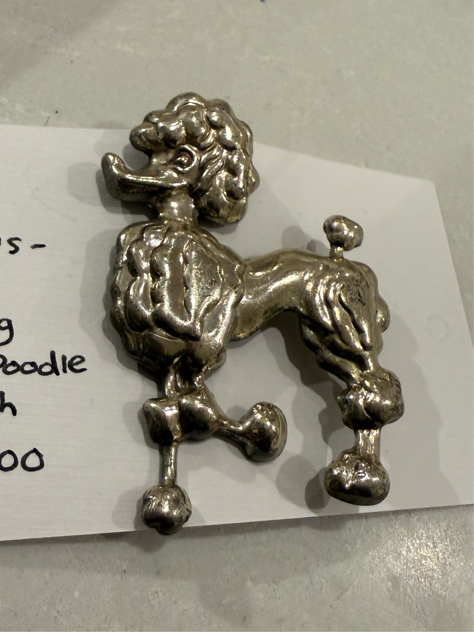 1950s Lanz Sterling Silver Poodle Brooch