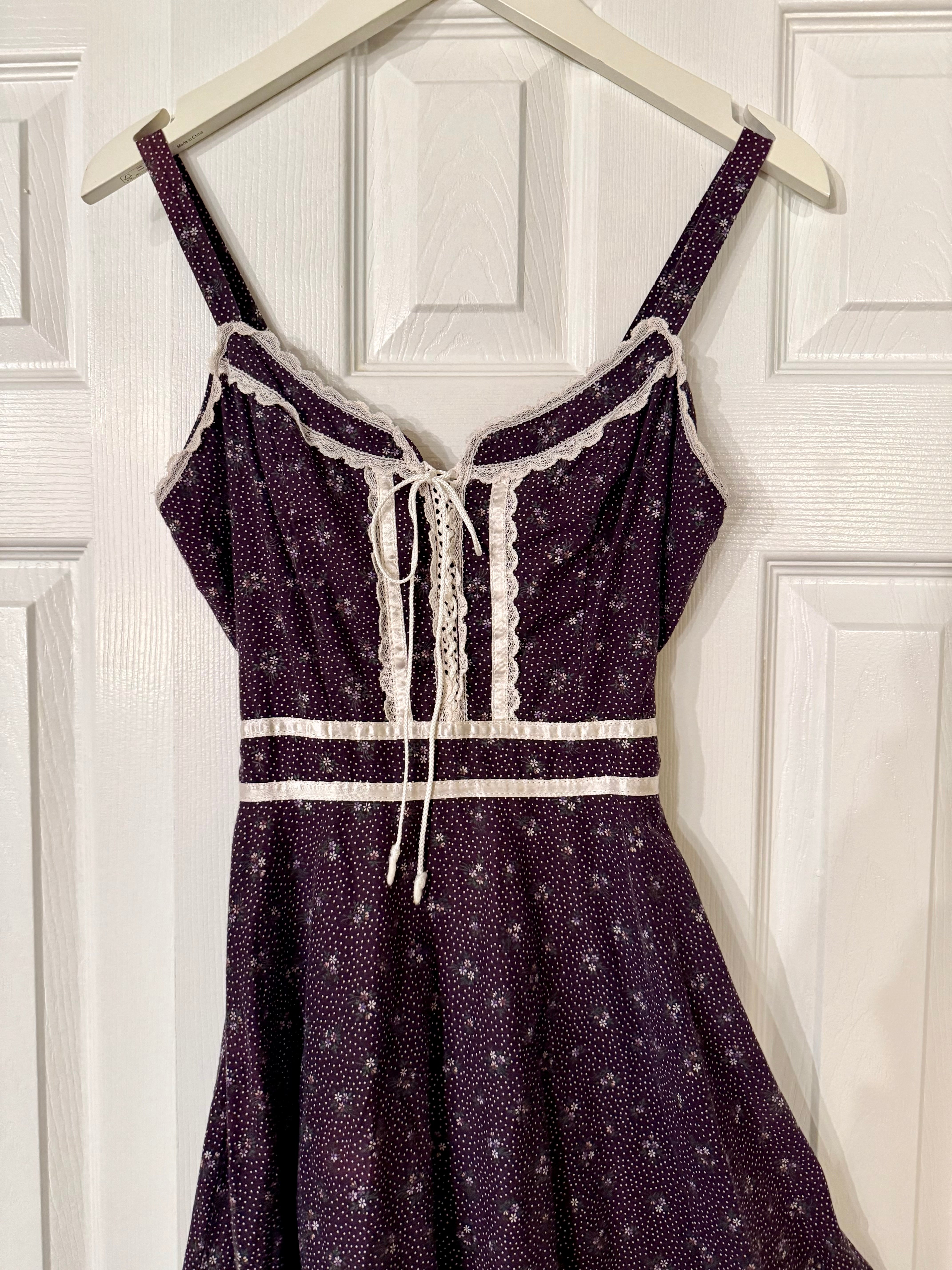 1970s Gunne Sax Black Calico Midi Sun Dress – Hello Vintage