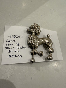 1950s Lanz Sterling Silver Poodle Brooch