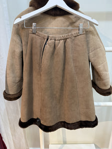 SALE 1960s Genuine Suede & Faux Fur Lined Jacket & Skirt Ensemble